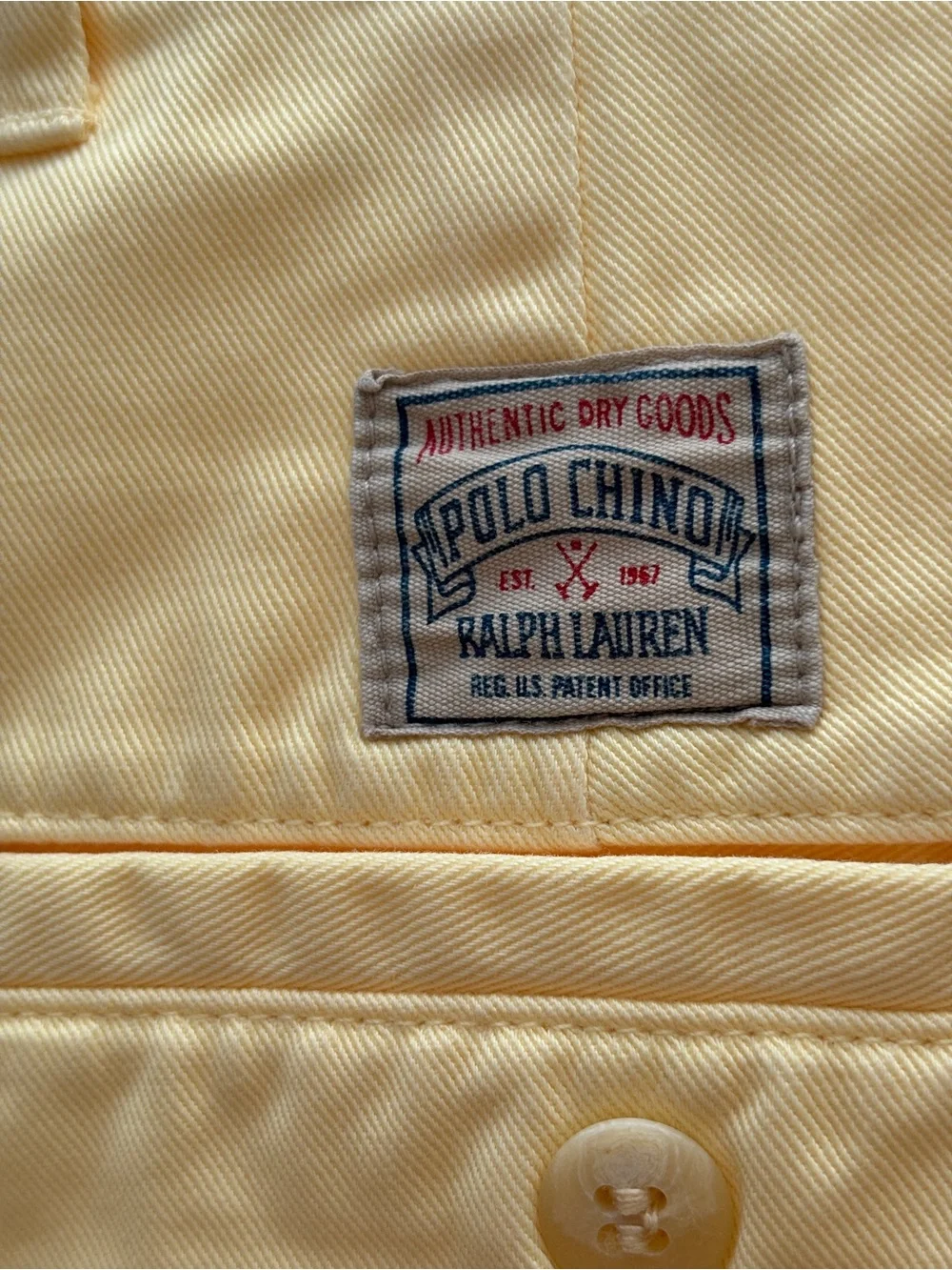 Vintage Polo by Ralph Lauren Men’s Light Yellow Double Pleated Shorts Size 36